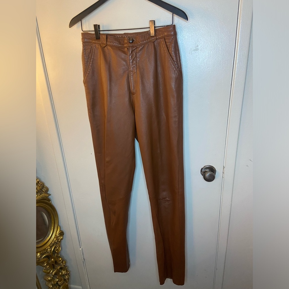 Vintage brown leather pants